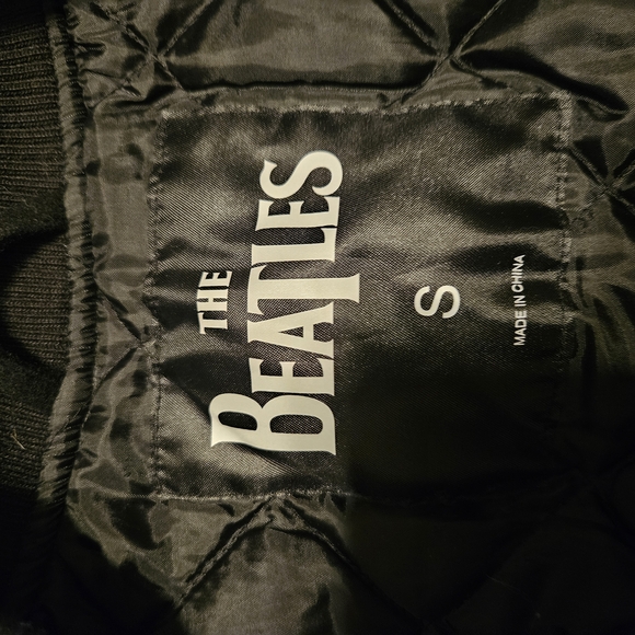 The Beatles Black Bomber Jacket with Green Logo - Picture 2 of 5
